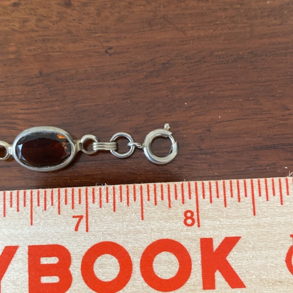 Sterling Silver & Chocolate Topaz Bracelet 6 large 3/8” by 5/8” stones approx 8” - Picture 5 of 7